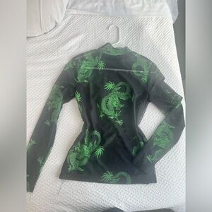 Mesh long sleeve top